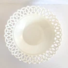 Vintage Westmoreland Milk Glass Bowl With Beautiful Doric Lace Edge