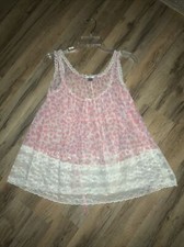 Victoria  s Secrets Chemise Nightie Size SMALL Pink Hearts And Lace Silver Label