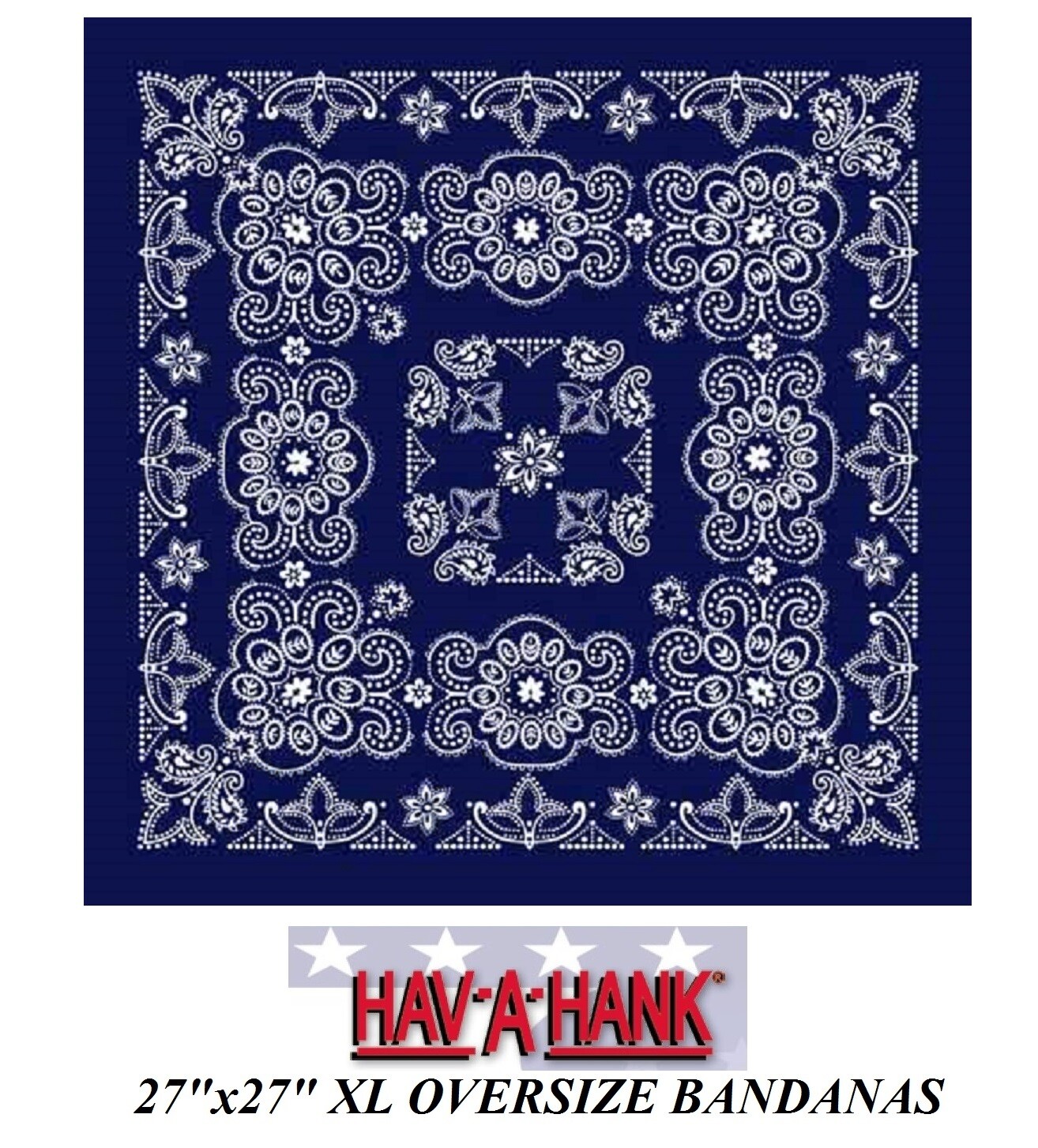 12 Hav-A-Hank XL BIG OVER SIZE BLUE PAISLEY 27"BANDANA Head Wrap Face Mask Scarf image 2