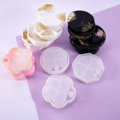 Hexagon Rotating Makeup Box Silicone Mold Tray Fashion Resin Shape Craft Jewelry Hexagon Rotating Makeup Box Silicone Mold Tray Fashion Resin Shape Craft Jewelry