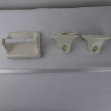 Vintage Ceramic Towel Bar Post  Rail  Toilet Paper Holder Beige Biscuit Color