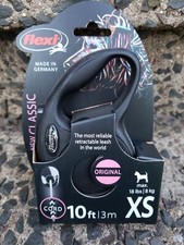 Flexi New Classic Retractable Cord Leash Extra Small 10 foot 18 lb Quality Black