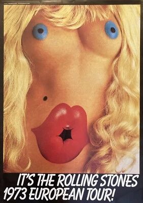 Rolling Stones original poster - 1973 European vintage concert promo by Pasche - Image 1 of 2