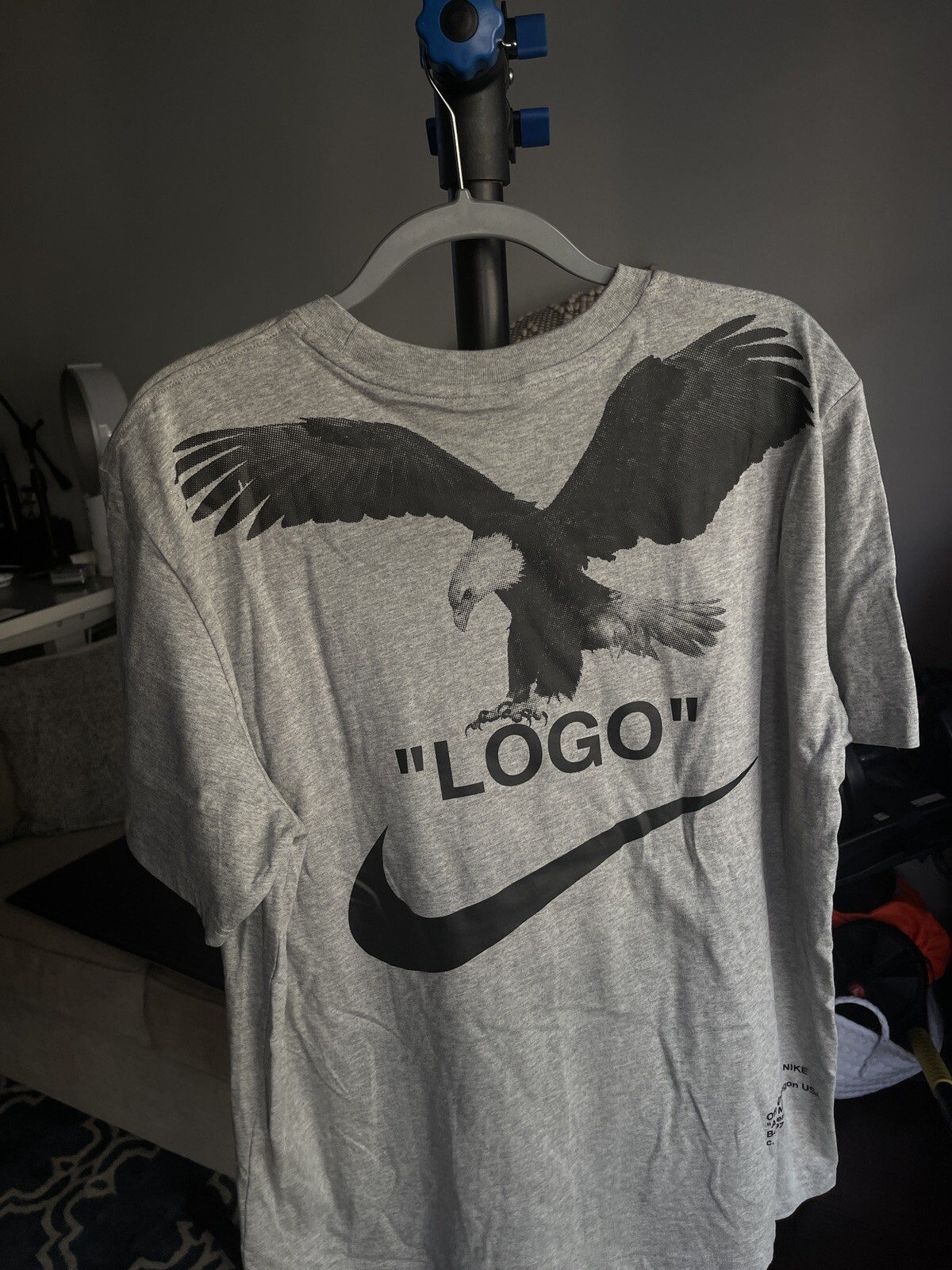 OFF WHITE X NIKE Maglietta bianca sporca x Nike NRG A6 Virgil Abloh smoking grigio cenere BQ0827 063