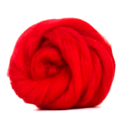 Red Merino Wool dyed fibre roving / tops  - 50g wet felting needle felting 3D
