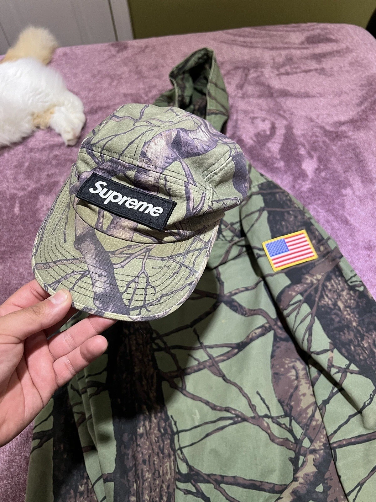 Supreme Tree Camo Camp Cap FW12 2012 vert kaki + Pull taille XL