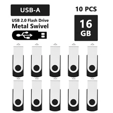 10PCS 16GB USB Flash Drive Metal Thumb Drive Memory Stick Data Video Storage