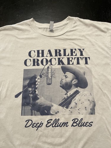 Charley Crockett Deep Ellum Blue T-Shirt, Beige, Size: Large
