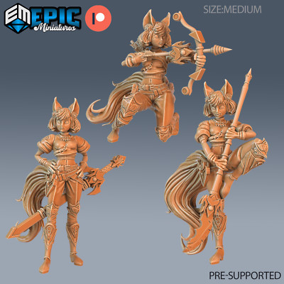 Fennec Girl 28MM DnD Miniatures, NPC Fantasy unbemalt Wargames Figuren