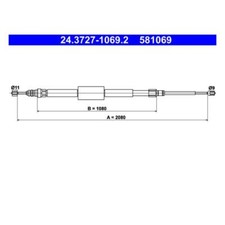 ATE 24.3727-1069.2 Handbremsseil Handbremszug für Renault Megane II Kombi