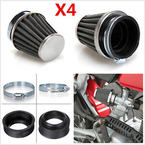 4Pcs Universal 50mm Inlet Motorcycle Pod Air Filters Clean Head Cleaner Cold New