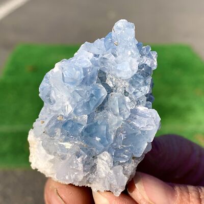 75G Natural Blue celestite Cluster crystal Cave Quartz Mineral Specimen
