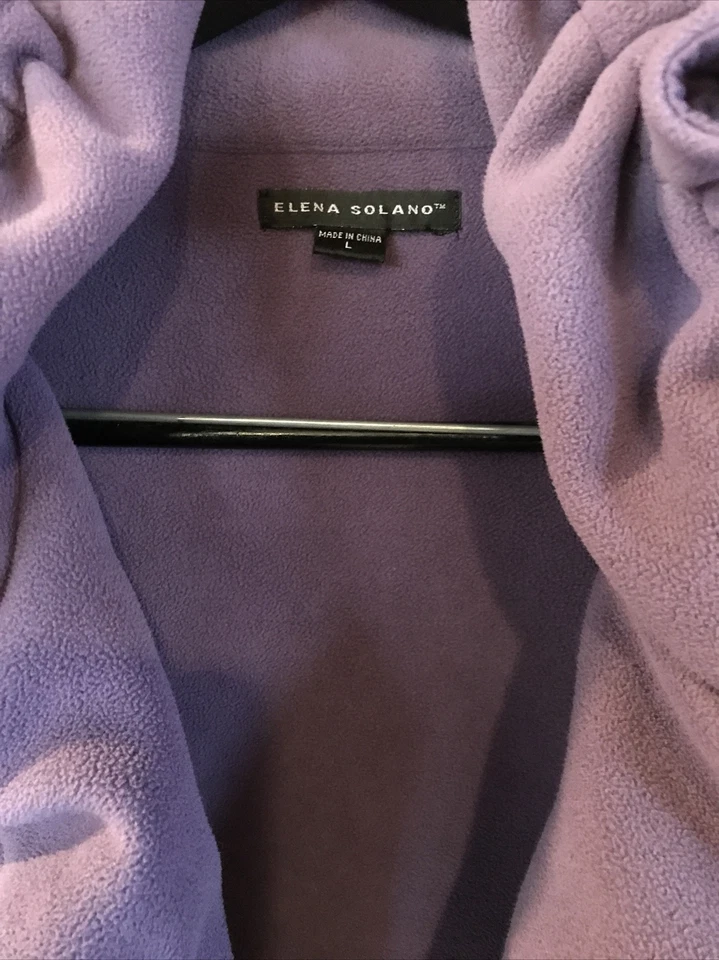 Chaqueta para mujer Elena Solano talla L botón frontal púrpura polar cuello con cordón Foto 3 de 4
