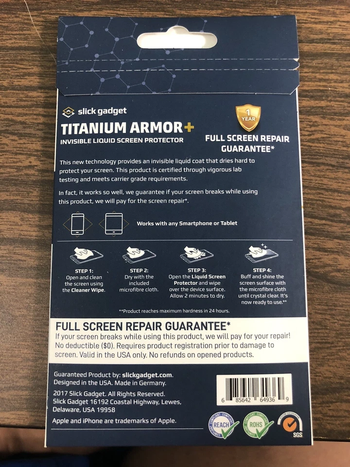 ARMADURA DE TITANIO PLUS LÍQUIDO INVISIBLE HECHO EN ALEMANIA REPARACIÓN PANTALLA COMPLETA Foto 2 de 2