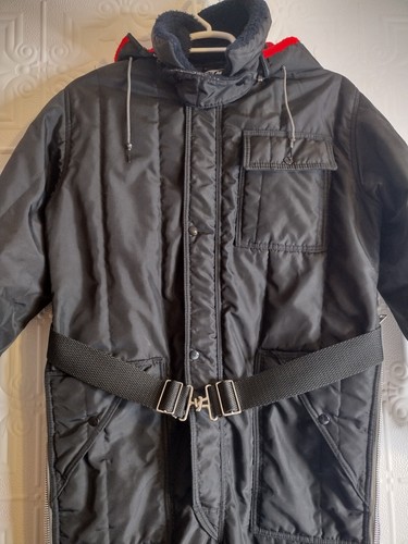 VINTAGE 1970'S MEN'S BLACK ARCTIC CAT SNOWMOBILE ONE PIECE SUIT & ZIP-OFF HOOD - Picture 13 of 24