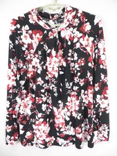 LIZ CLAIBORNE Women Light Stretch Polyester Blouse Multicolor Floral XXL
