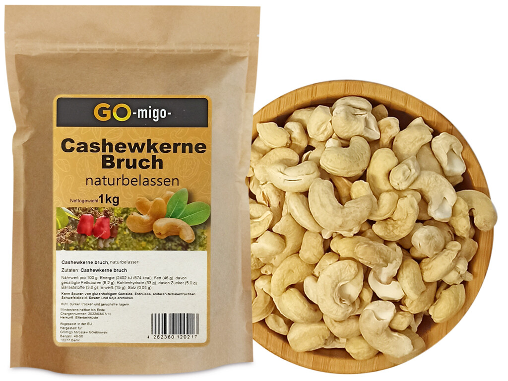 1kg Cashewkerne Bruch Cashew Cashews Cashewnüsse Cashewbruch Top & Frisch