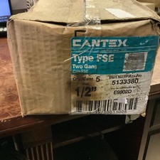 Cantex 5133380 1/2  PVC 2-Gang FSE Box box Of 5 