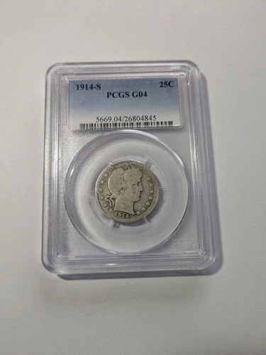 1914 San Francisco Barber Quarter 25C PCGS G 4 Silver Business Strike Circulated