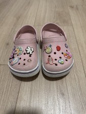 Crocs Girls Clogs Pink/White Size J 1