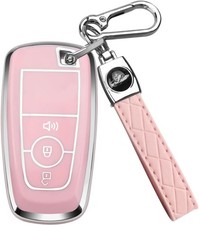 Ford Key Fob Cover Soft TPU Full Protection Case 3 Button Pink