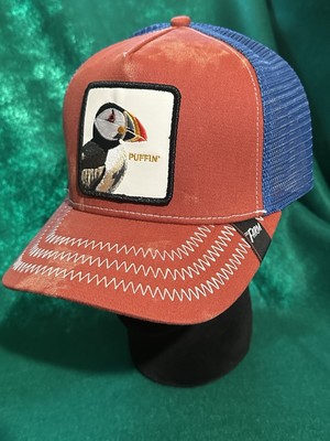 The Farm Company Graphic Trucker Puffin Patch Terracotta & Blue Mesh Hat OS