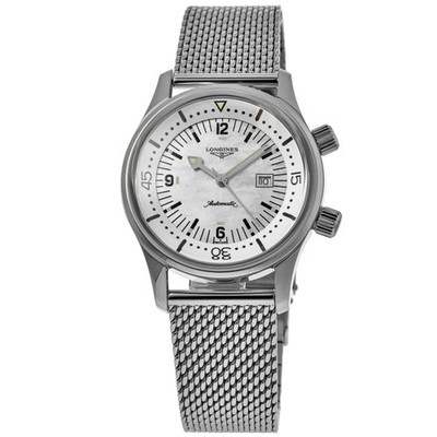 New Longines Legend Diver Mother of Pearl Dial Unisex Watch L3.374.4.80.6