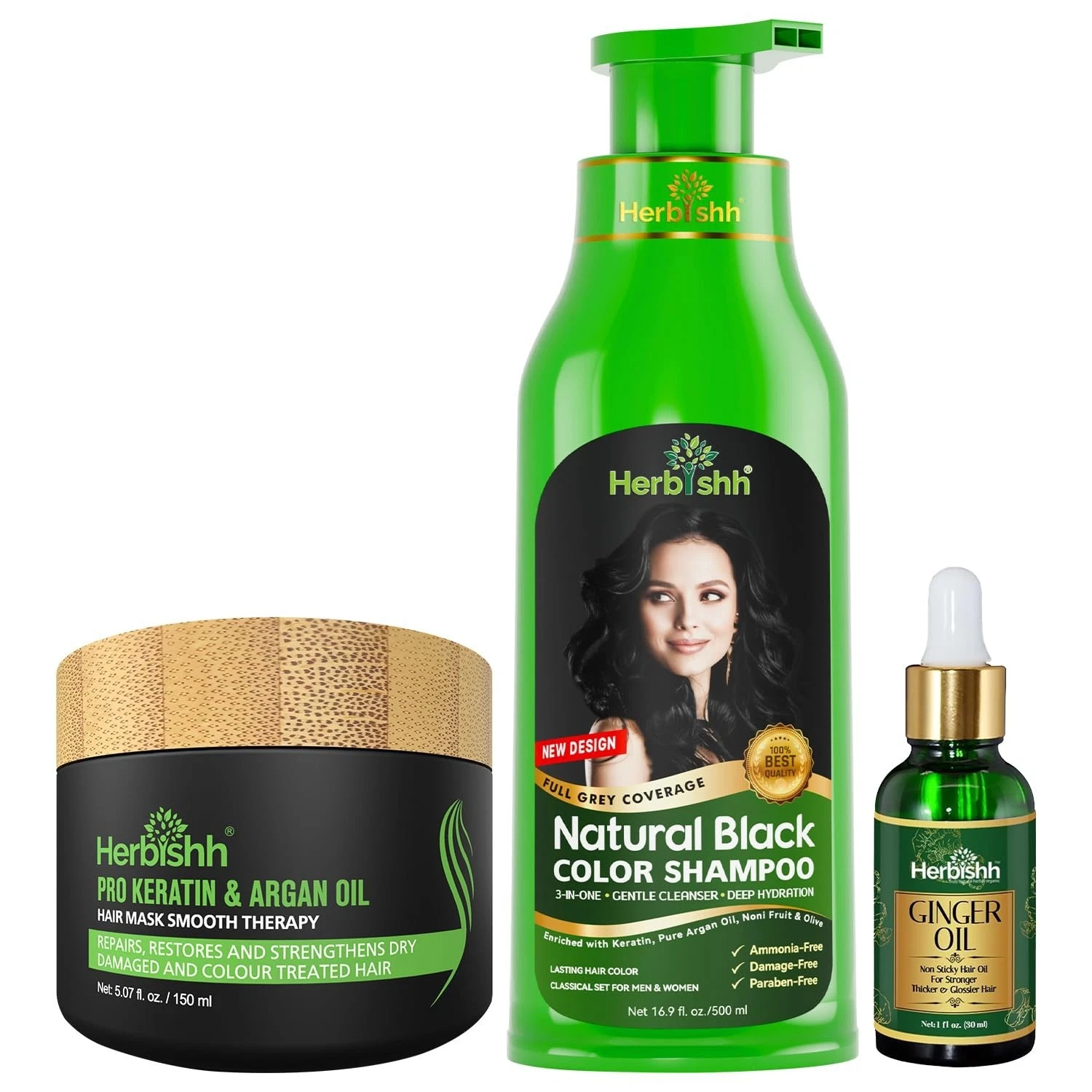Herbishh Hair Color Shampoo 3in1 + Argan Mask + Ginger Oil Gray Coverage
Opens in a new window or ta