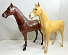 Brown and Beige Marx 1965 Johnny West Thunderbolt Large 13.25" Tall Horses