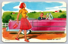 Vintage "GOING MY WAY?" Flirty Cartoon Postcard - Nyack Art Pictures