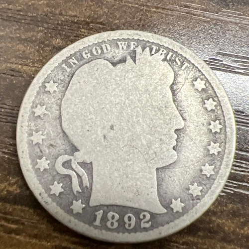 1892 Barber Liberty Head quarter 90% silver Actual coin Fill Your Collection Up