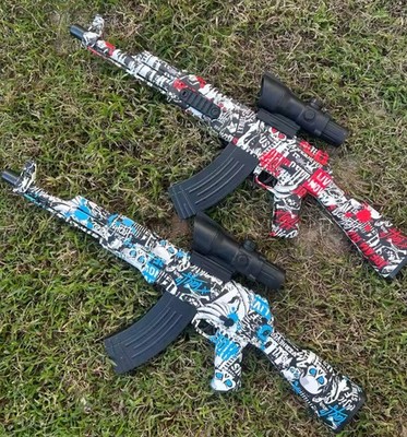 AK47 Electric Auto Gel Ball Blaster Toy Gun + Scope & Suppressor