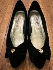 Andrew Geller Boutique Heart Jewel Vintage Black Mini Heels Size 7