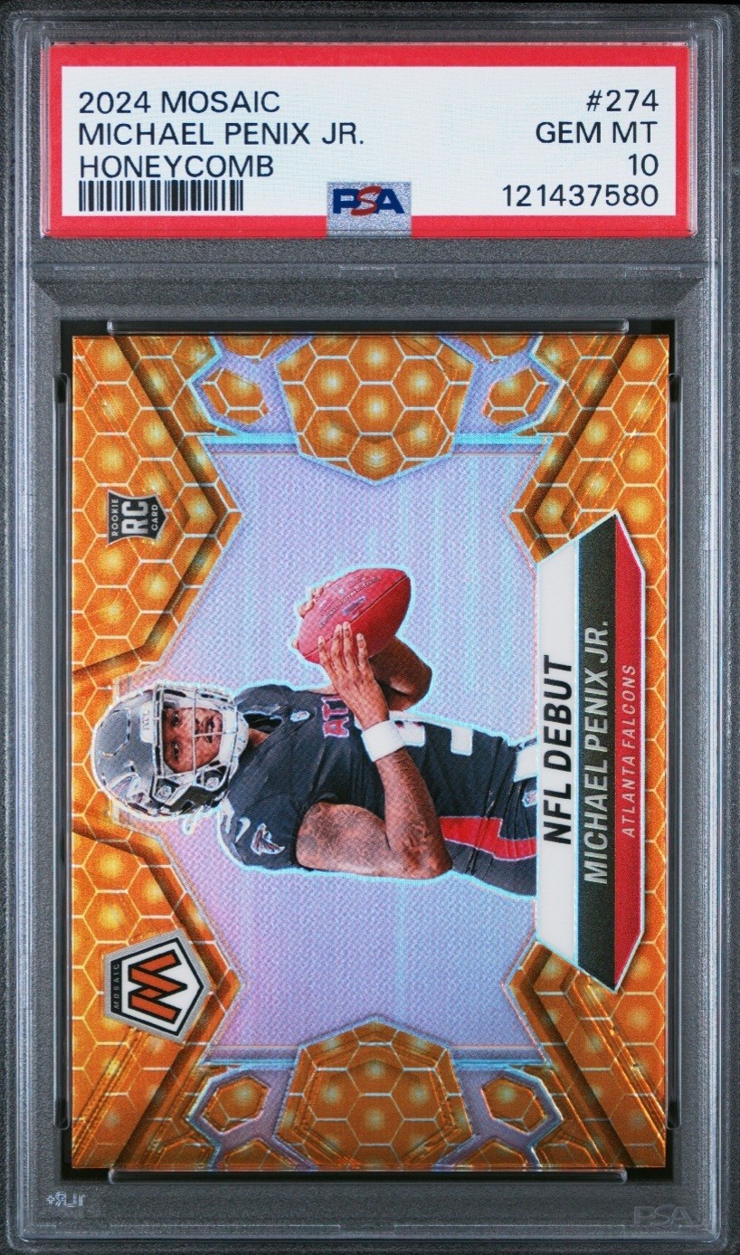 2024 Panini Mosaic Michael Penix Jr. RC NFL Debut Honeycomb SP #274 PSA 10