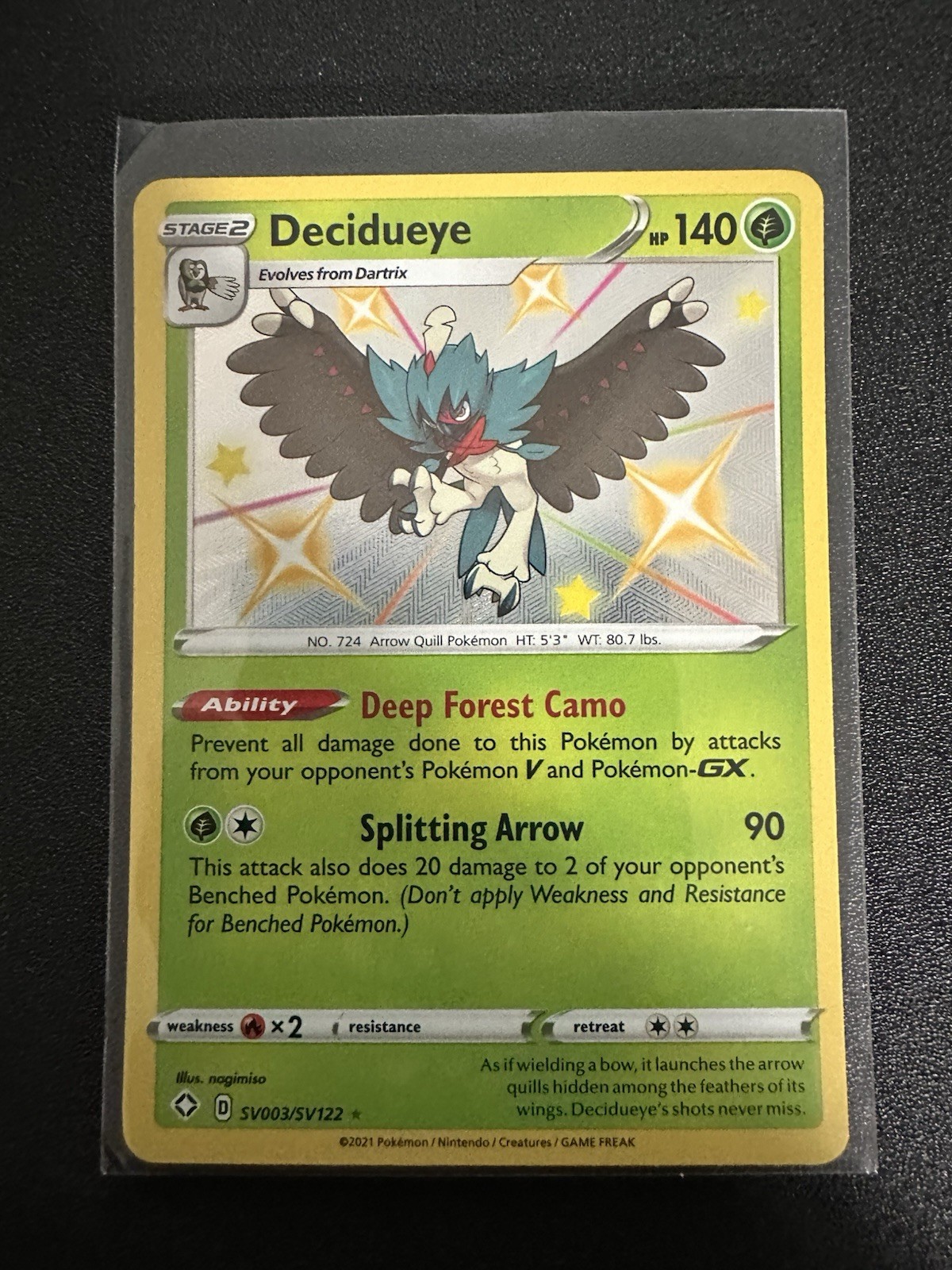 Decidueye SV003/SV122 Shining Fates: Shiny Vault Holo