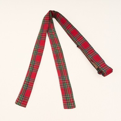 Vintage Robert Talbott Silk Bow Tie Slim Batwing Red Tartan Plaid 1950's Holiday