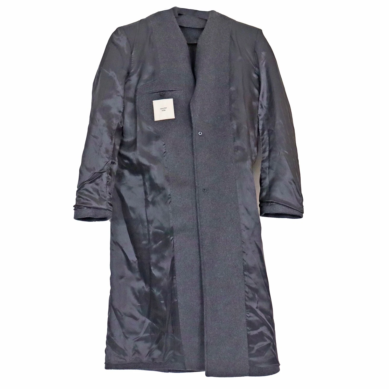NWOT Mens Cashmere Blend Overcoat XS Dark Gray Coat Calvin Klein Studio Topcoat - product detail image 7