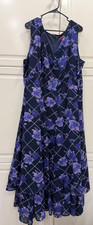 Jessica London Navy Blue Floral High-Low Hem Sleeveless Dress Size 24