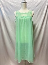Vintage 1960s JCPenney Lingerie Lace Sheer Slip Dress Nightgown Made in USA