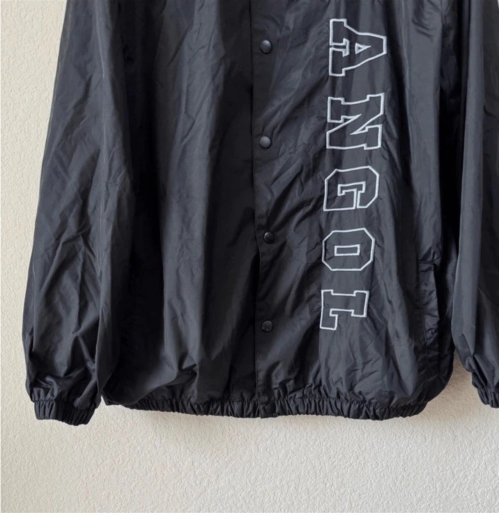 Chaqueta KANGOL Coach Para Hombres Talla L Negra Nylon Hip Hop Calle Logo Retro Y2K Foto 4 de 4