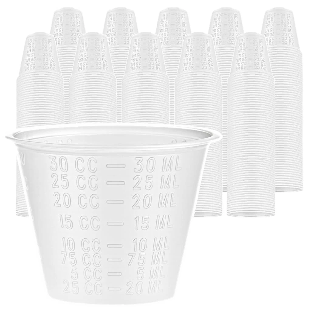 1000 Pcs Plastic Medicine Cups 1oz Reusable Graduated Measuring Cups for Mixing
