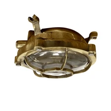 Vintage Brass Ceiling Light - Decagon Bracket