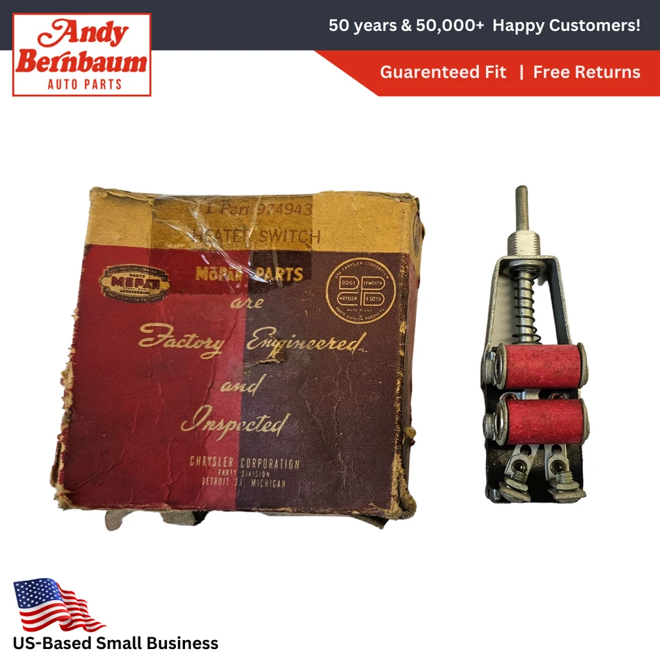 1941-1942 Plymouth Dodge DeSoto Chrysler Heater Blower Control Switch 974943 NOS - Image 2 of 4