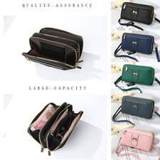 Women Crossbody Bag Cellphone Purse Double Zipper Handbag Wallet With Card Slots