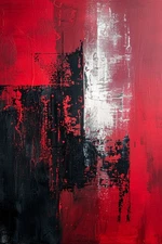 Handpainted Oil Painting On Canvas Home Decor Abstract Black Gray Red Wall Art 
