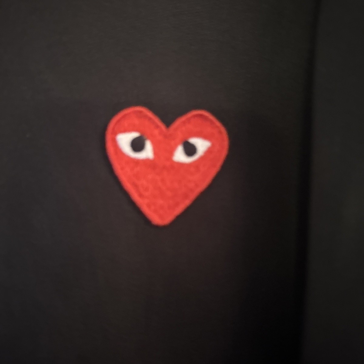 PLAY COMME DES GARCONS HOODIE IN RED HEART BLACK  View 2