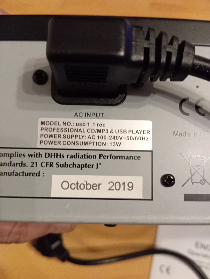 JBSYSTEMS USB 1.1 REC  48 ,26cm (19zoll)CD.Player mit Aufnahmefunktion gebraucht - Bild 3 von 4