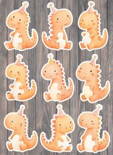 Cute Party Dinosaur Die Cut Vinyl Stickers Set Scrapbooking Laptop Waterbottle