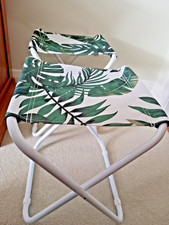 Camping stools pair fully collapsible and light weight lovely pattern 2 stools