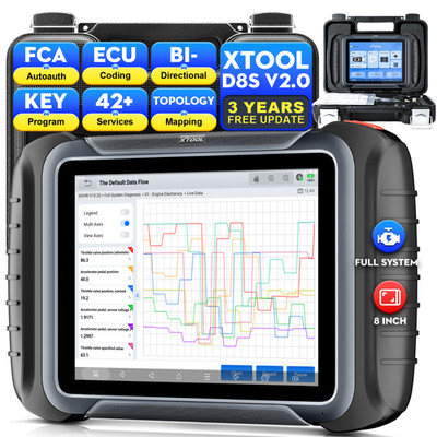 XTOOL D8S Bidirectional OBD2 Scanner Topology Map Diagnostic Tool Key ECU Coding